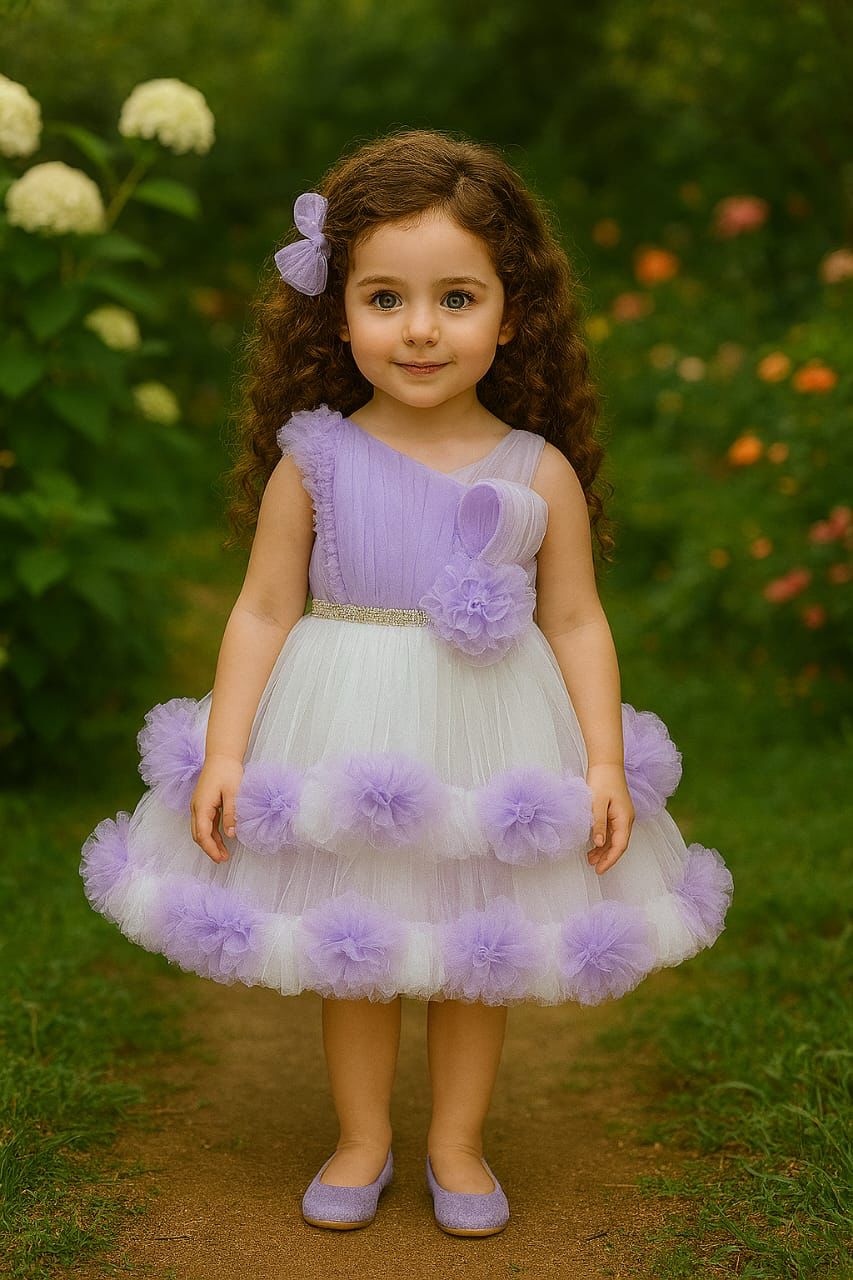 Purple Princess High-Low Party Dress for Girls