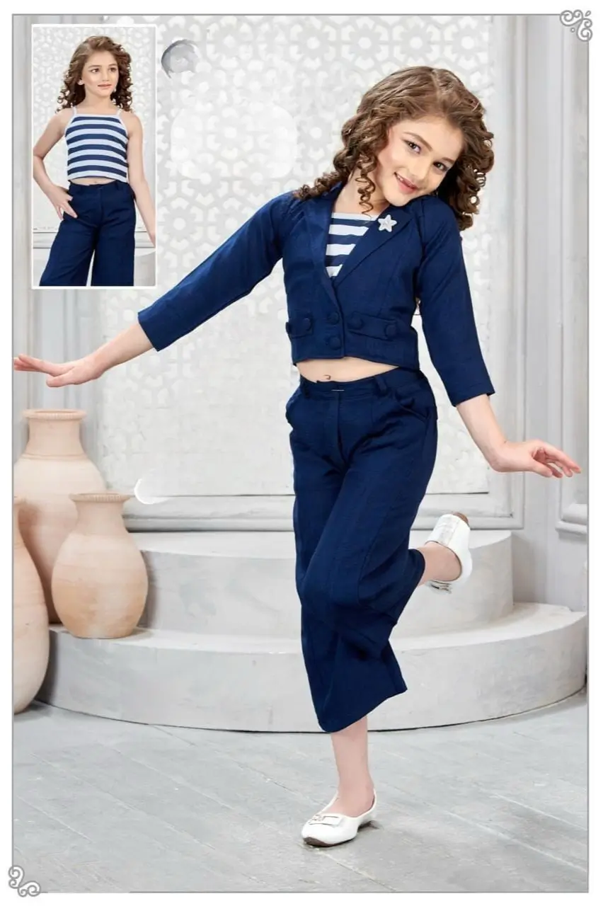 Blue Western Co Ord For Girls