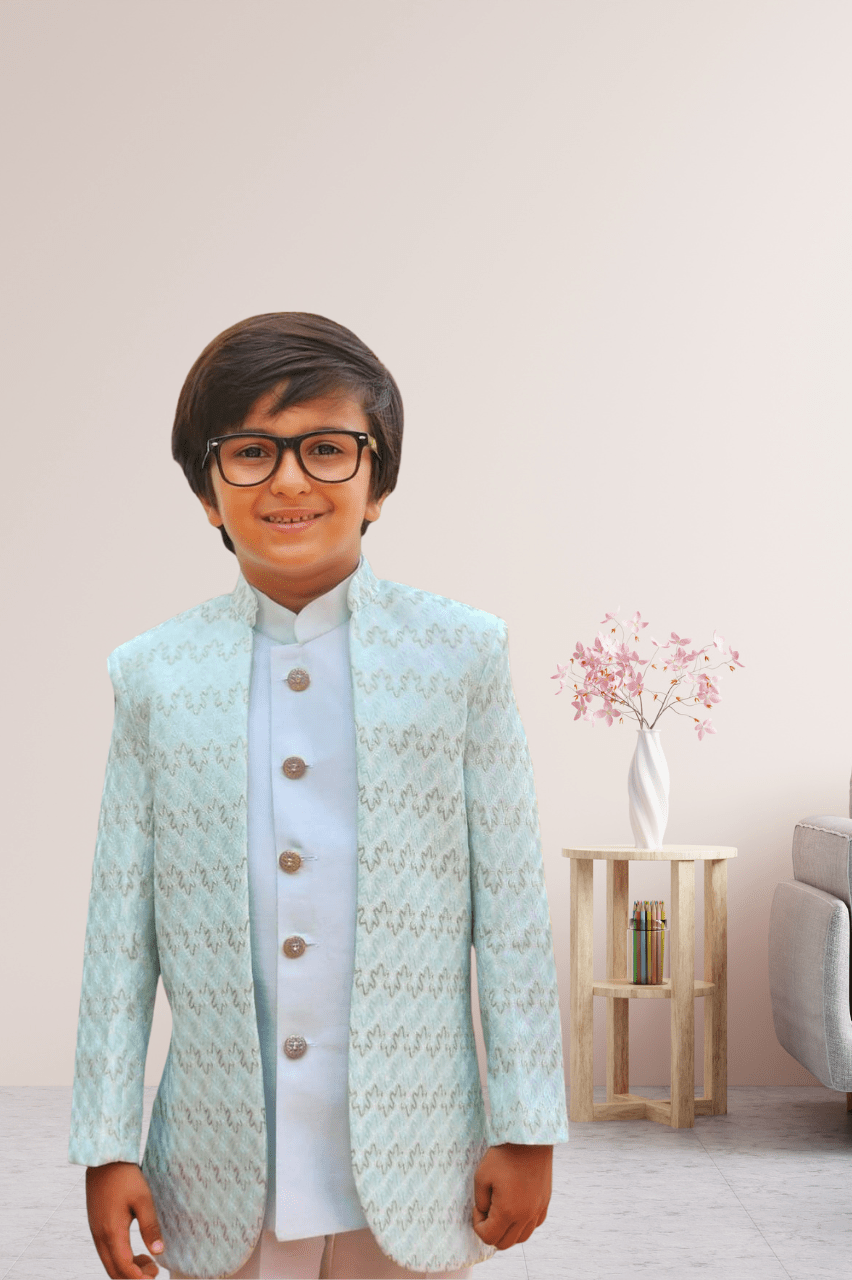 Boys Skyblue Indo Western Set
