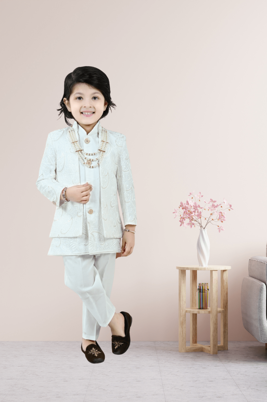 Kids Ethnic Blend Indo-Western Sherwani Set