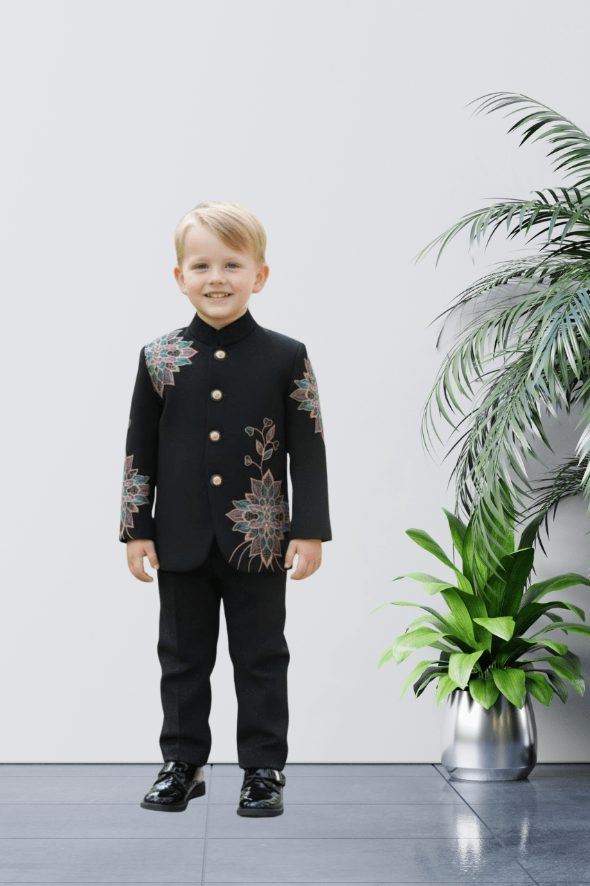 Boys Black Jodhpuri Suit – Elegant Party Wear