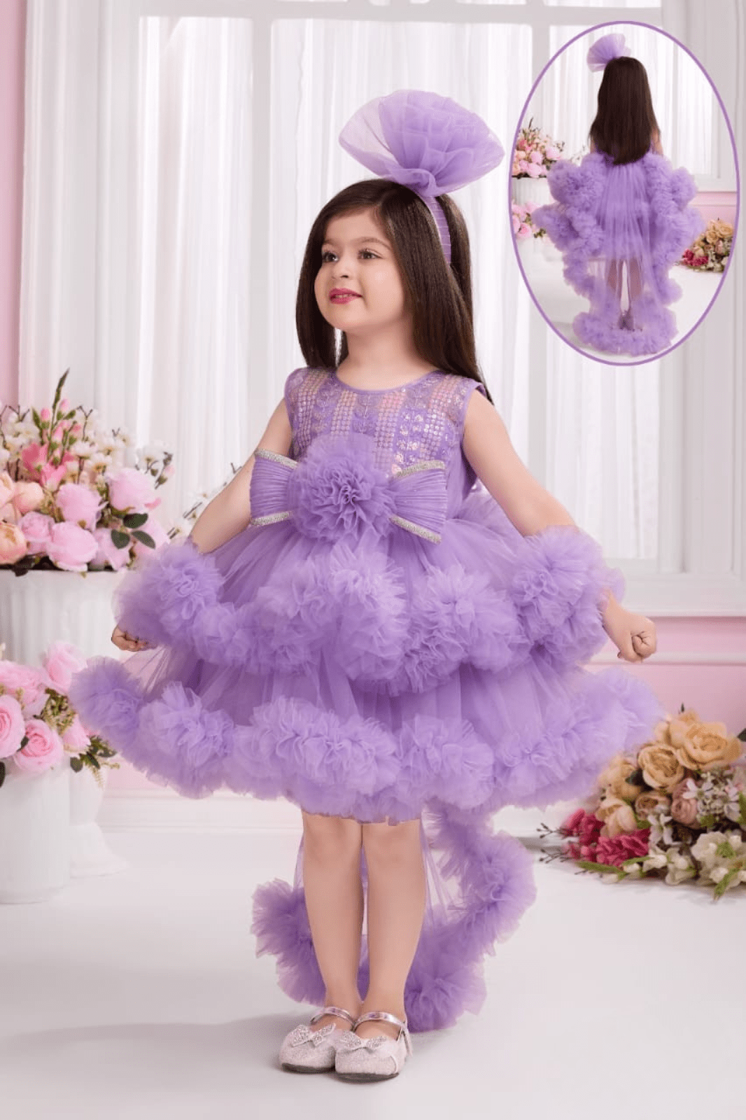 Elegant Multi Layered Party Wear Applique Sleeveless Party