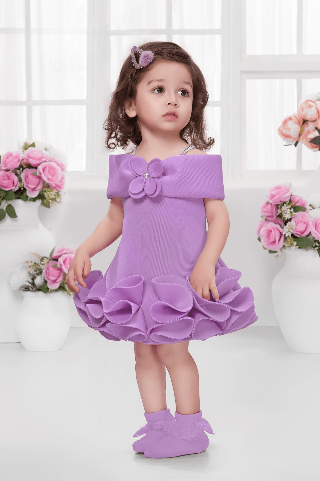 Girls Stylish Casual Frock – Comfort Fit Designer Party Dress